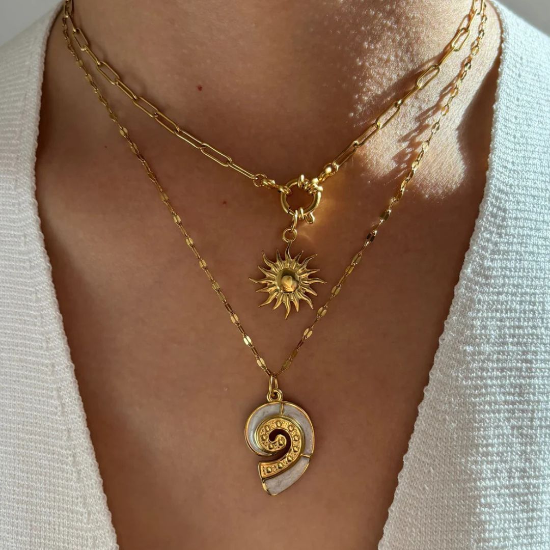 Ocean Glow Gold Necklace