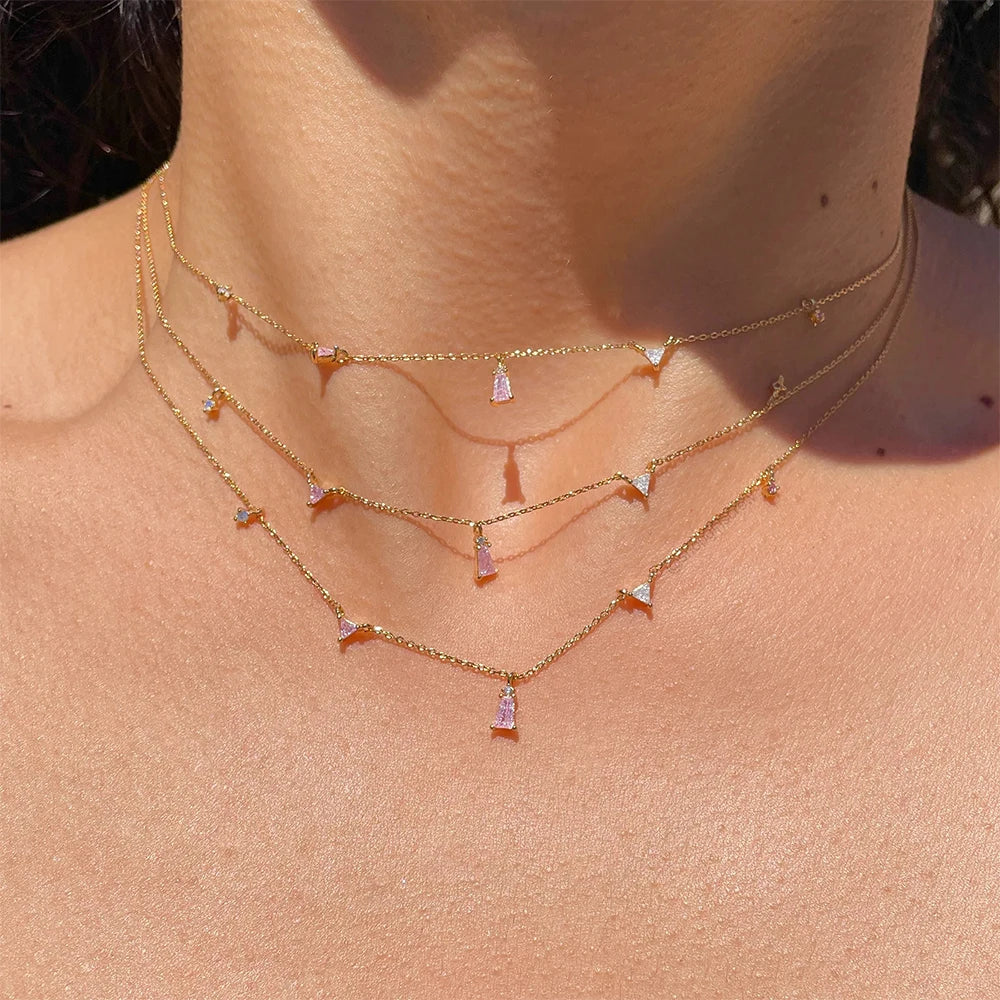 Classic Pink Dimond Necklace