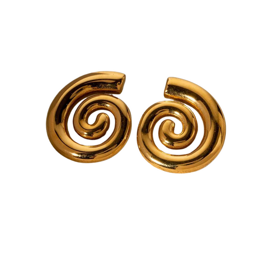 Spiral Gold Earrings