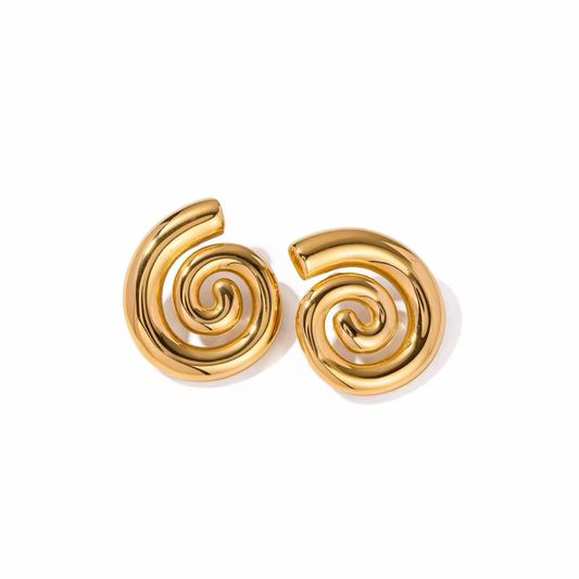 Spiral Gold Earrings
