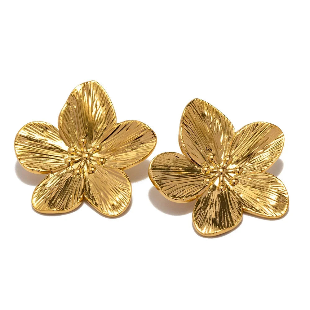 Golden Blossom Clip Earrings