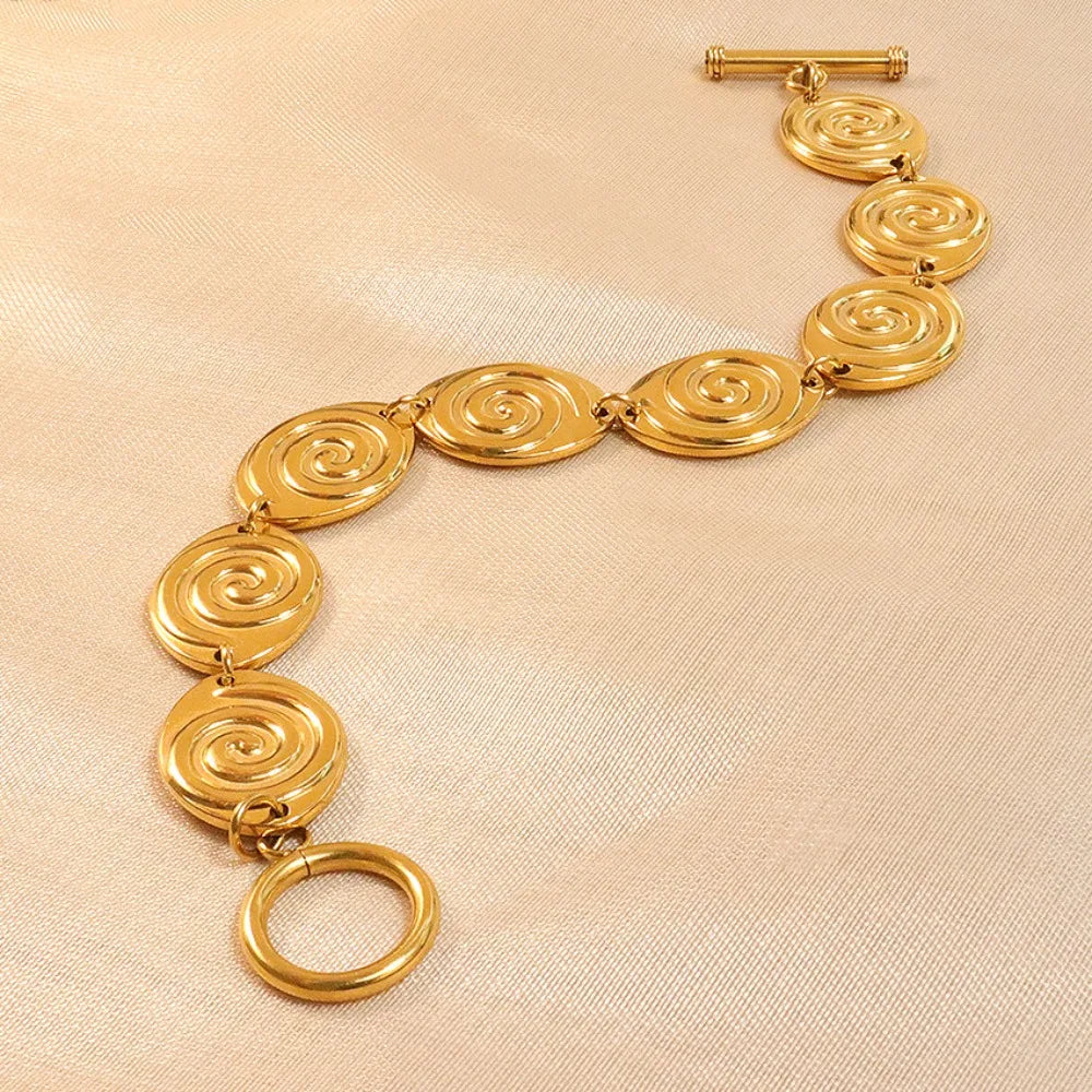 Spiral Vintage Gold Bracelet