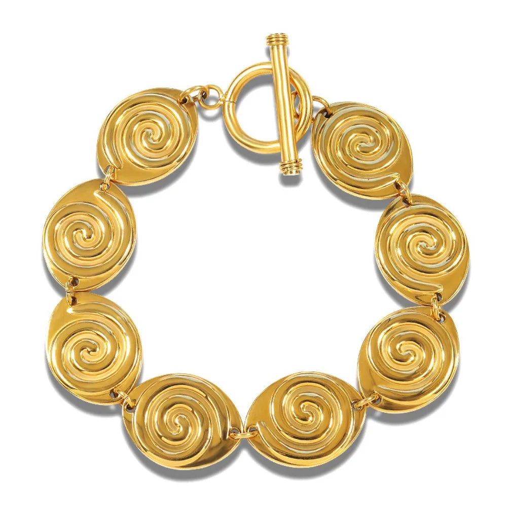 Spiral Vintage Gold Bracelet