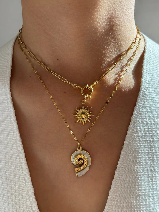 Ocean Glow Gold Necklace