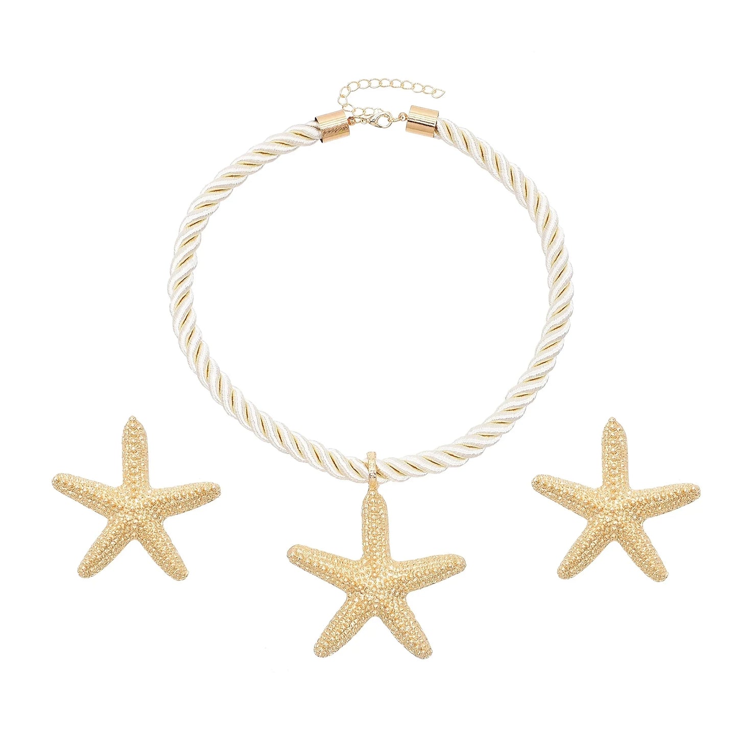 Starfish Necklace&Earrings Gold Set