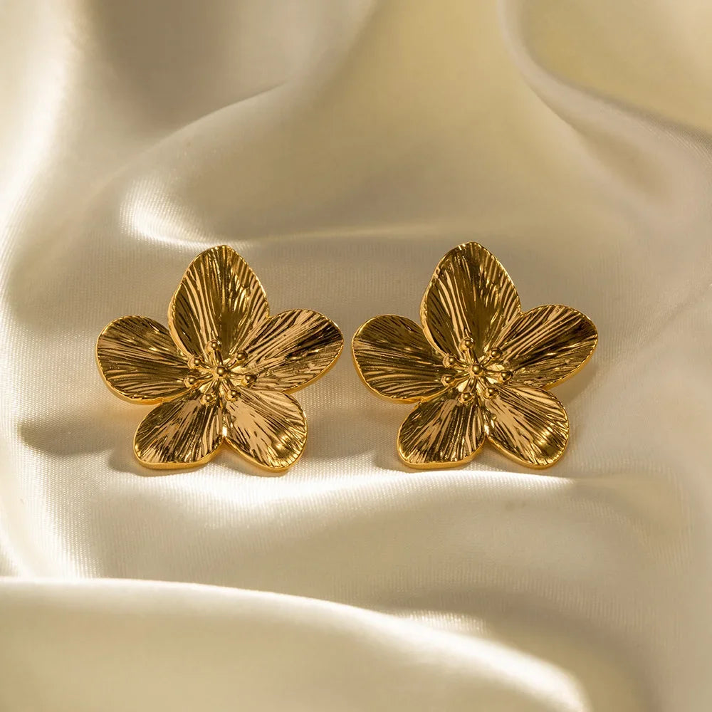 Golden Blossom Clip Earrings