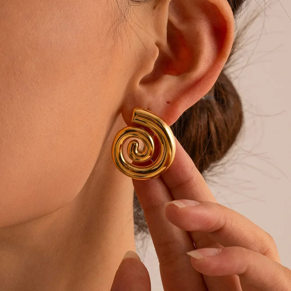 Spiral Gold Earrings